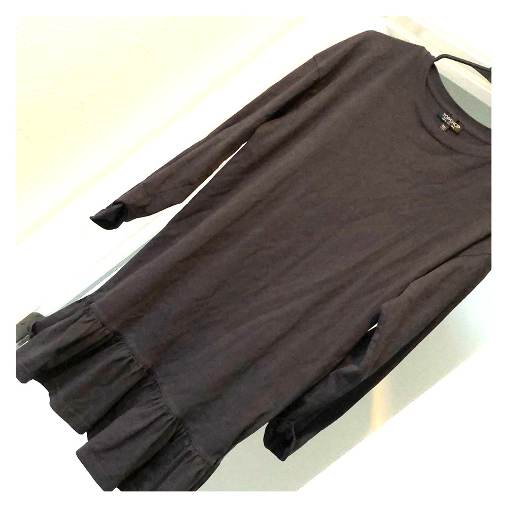 Navy dress with frilled bottom